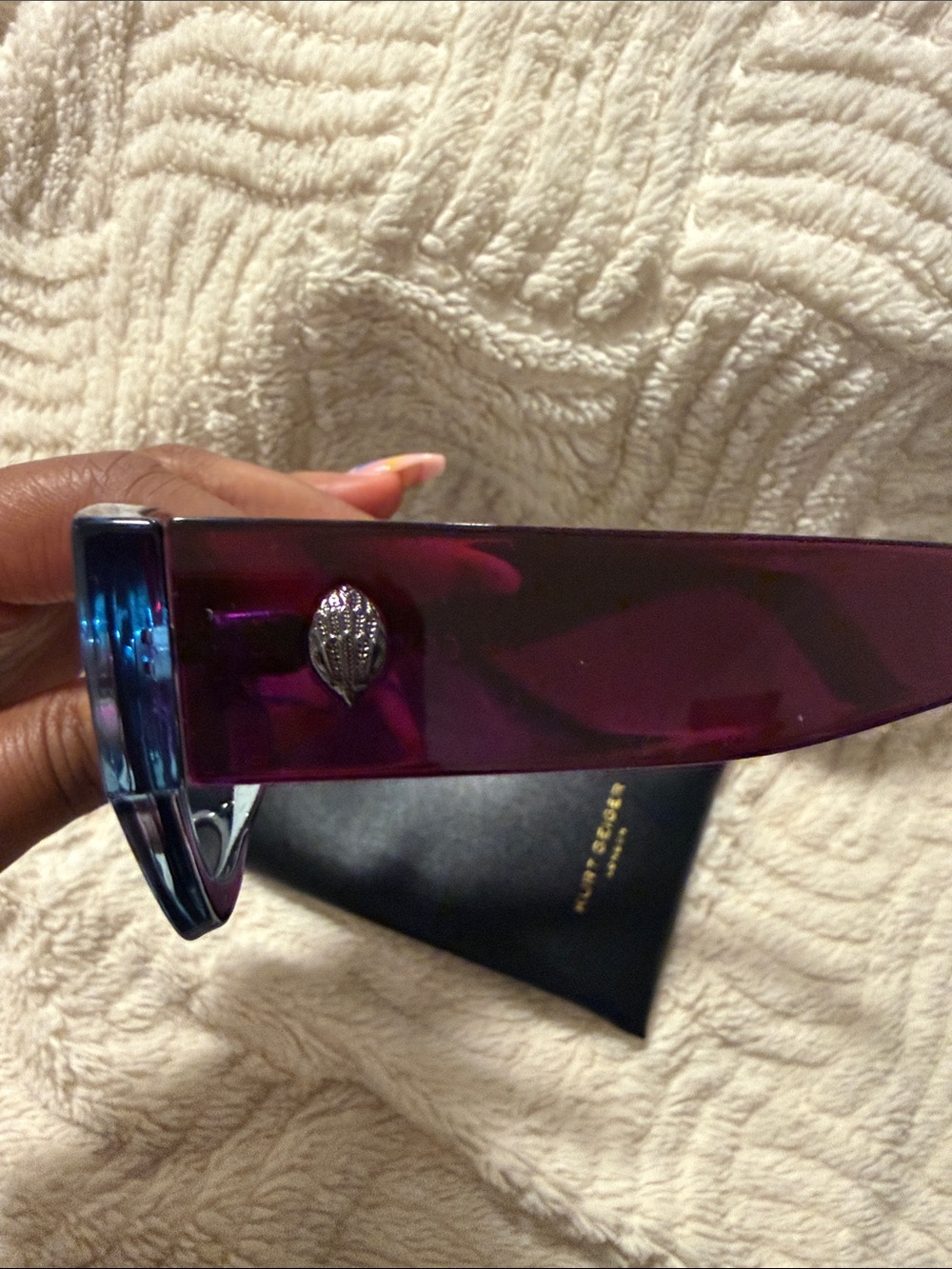 Kurt Geiger NIP Purple Cat-Eye Sunglasses - Picture 6 of 8